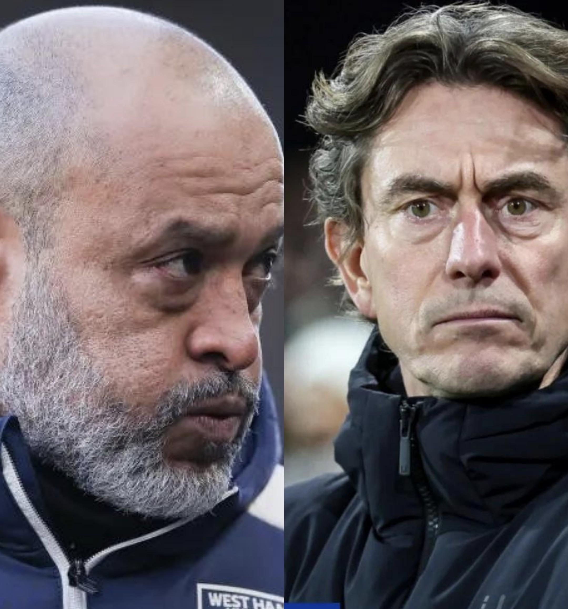 江南体育官网-努诺、弗兰克位列英超下课赔率榜前二,周六两人直接交锋